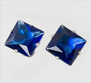 EA310S: Deep Sapphire CZ Sterling Silver Earrings