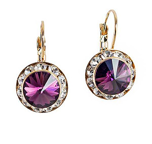 EA560A: Amethyst Swarovski Crystal Earrings