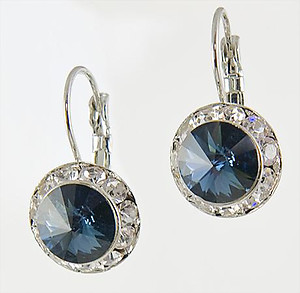 EA560S: Classic Swarovski Designer Drop Sapphire Earrings