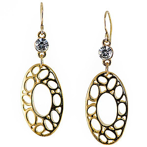 EA576: Brightonesque Oval Earrings Gold