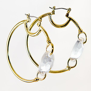 EA616: Hoop Earrings with Crystal