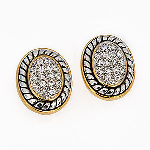 EA647: Brightenesque Crystal Oval Earrings