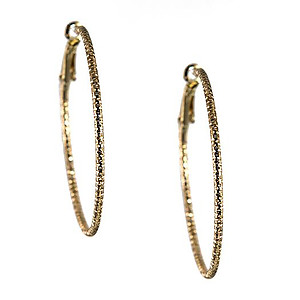 EA677: Stylish Silver or Gold Diamond Cut Hoops