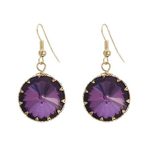 EA684: Multi Faceted Amethyst Earrings