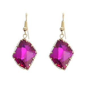 EA686: Multi-Faceted Fuchsia or Amethyst Earrings