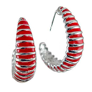 EA691: Silver and Enamel Earrings 4 Colors