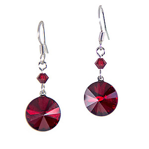 EA694: Red Austrian Crystal Earrings