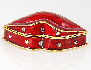 EJ02: Red Hot Enamel Lip Box