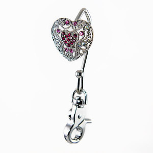 KE60: Crystal Heart Keychain Holder