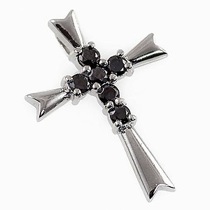 NA255: Sterling Silver Jet Cross