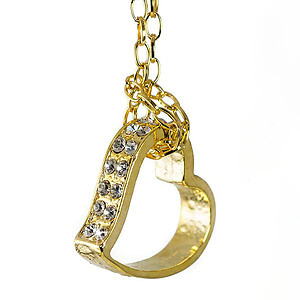 NA256: Floating Golden Heart Necklace