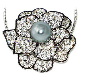 NA280: Floral Crystal Necklace/Pin