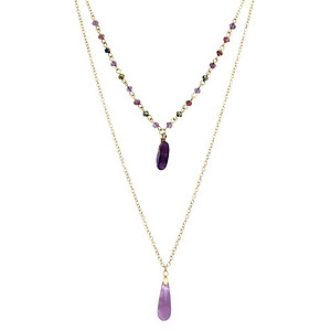 NA310: Double Strand Amethyst Necklace