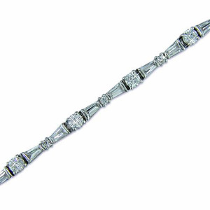 NC119: Designer CZ Bracelet in Silver or Gold