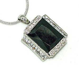 NC54: Jet Emerald Cut Necklace