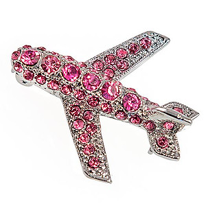 PA249: Crystal Airplane Pin