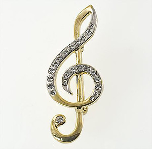 PA561: Crystal Music Symbol Pin