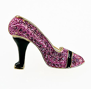 PA589: Pink Crystal High Heel Pin