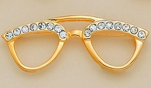 PA96P: Large Gold Crystal Eyeglasses