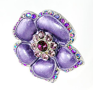 PA529: Amethyst Floral Pin