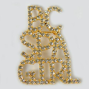 PA502: BC Spa Girl Crystal Pin in Gold or Silver