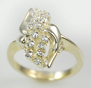 RA103: Sterling Silver CZ Cluster Ring