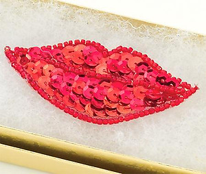 SEQ04: Sequin Red Hots Lips Applique