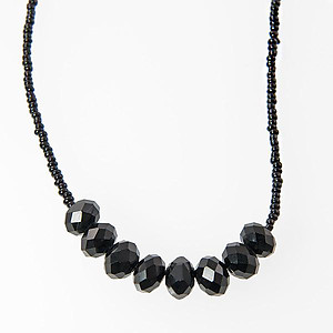 SN237: Black or Clear Crystal Necklace & Earrings Set