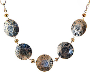 SN259: Exotic Textured Necklace and Earring Set