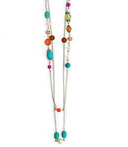 SN269: Multi Strand Beaded Necklace and Earrings Set