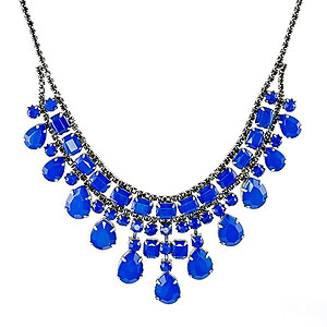 SN283: Dark Blue Necklace and Earring Set