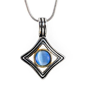 SNT54: Turquoise or Moonstone Silver Earrings & Pendant Set