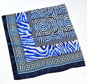 SS56B: Blue Zebra & Geometric Shawl-Scarf