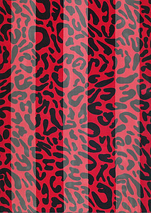 SS71:Red and Black Animal Print Scarf
