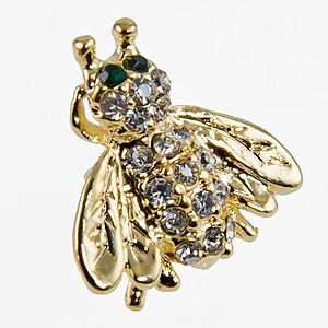 TA40C: Gold or Silver Crystal BEE Tack / Pin