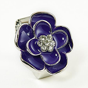 WA123: Black or Purple Floral Watch Ring
