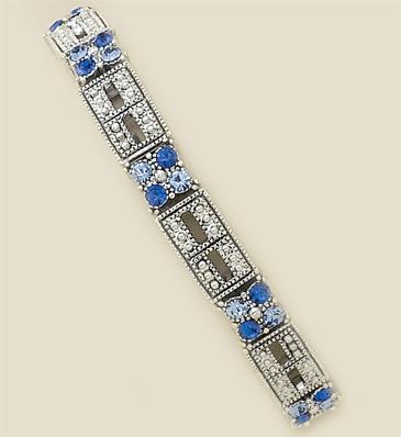 BR18B: Blue Pave' Set Crystal Stretch Bracelet