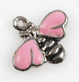 CH37P: Pink Bee Charm in Gold or Silver
