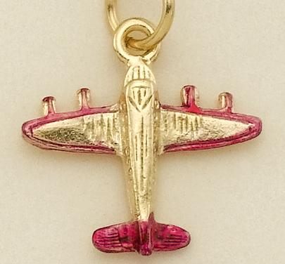 CH64GR: Gold Airplane Charm