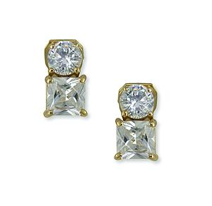 EA509: CZ Princess & Emerald-Cut Earrings