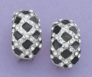  EA400: Basket Weave Crystal Earrings