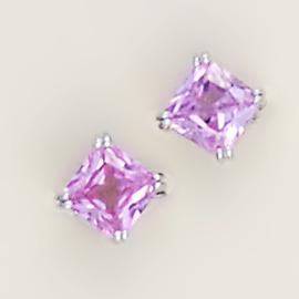 EA443: Pink CZ Stud Earrings