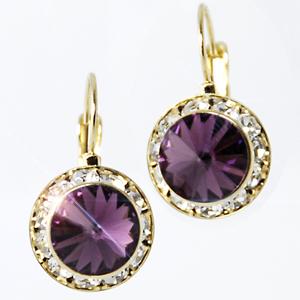 EA560: Classic Swarovski Designer Drop Earrings in Gold or Silver