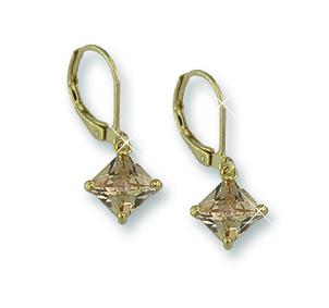 EA499: Topaz CZ Euro-Wire Earrings