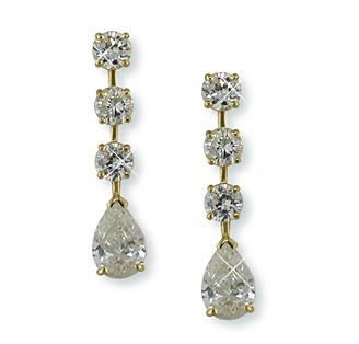 NC115: Elegant Pear Shaped CZ Earrings