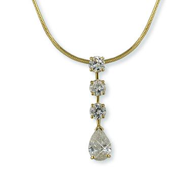 NC116: Elegant Pear Shaped CZ Pendant