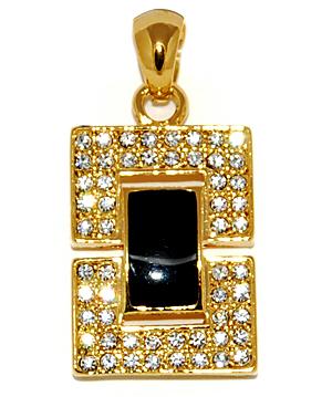 NC82: Designer Crystal & Jet Pendant