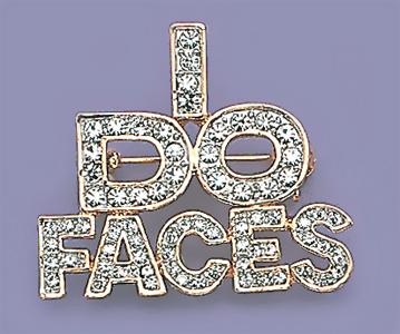 PA394: I Do Faces Crystal Pin