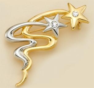 PA476: 2-Tone Shooting Stars Pin