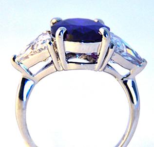 RA90: Deep Purple CZ & Silver Ring